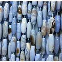 tibetan agate rice beads, blue, approx 13x40mm [GA1321]