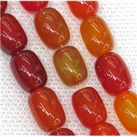 orange Agate barrel Beads, approx 13x18mm, 22pcs per st [GA1343-13X18MM]