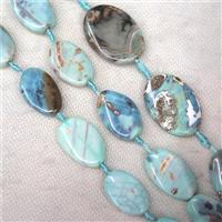 Agate beads, freeform, turq blue, approx 30-40mm, 7pcs per st [GA1430-L]
