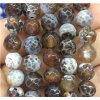 caffee Fire Agate beads, faceted round, approx 8mm dia [GA1435-8MM]