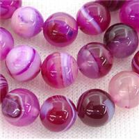 round hotpink striped Agate Beads, approx 4mm dia [GA1465-4MM]