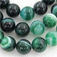 round striped Agate Beads, peacock green, approx 4mm dia [GA1472-4MM]