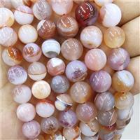 round striped Agate Beads, lt.red, approx 4mm dia [GA1476-4MM]