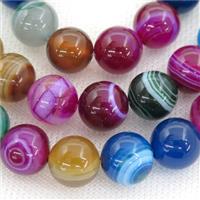round striped Agate Beads, mix color, approx 4mm dia [GA1486-4MM]