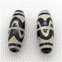 tibetan DZi rice beads, approx 10x30mm [GA1626]