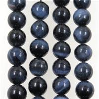 natural blue Tiger eye stone beads, round, approx 10mm dia [GAM71-10MM]
