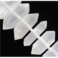 Clear Quartz beads, bullet, matte, white, approx 15-35mm [GASA1596]