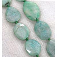 green Amazonite beads, faceted freeform, approx 20-30mm [GASA1703]