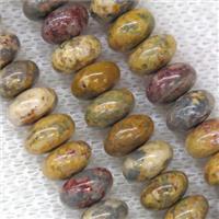 yellow Leopard-skin Jasper beads, rondelle, approx 4x6mm [GB10031-4X6MM]