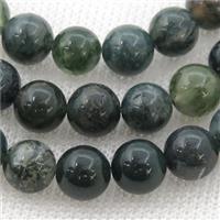 green Moss Agate beads round smooth, approx 6mm dia [GB10056-6MM]