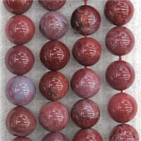 round Portuguese Agate beads, red, approx 12mm dia [GB10392-12MM]