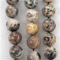 round Coral Fossil Beads, approx 12mm dia [GB10686-12MM]