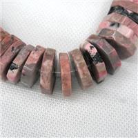 Rhodonite beads, faceted heishi, approx 20mm dia [GB10718]
