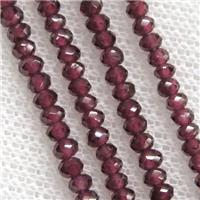 red Garnet Beads, faceted rondelle, approx 3mm [GB10938]