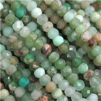 tiny green Australian Chrysoprase Beads, faceted rondelle, approx 3mm [GB10948]