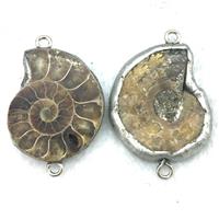 Ammonite Fossil connector, tin-plating, approx 20-25mm [GM13576]