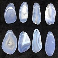 Blue Lace Agate slab pendant, freeform, approx 20-35mm [GM13712]