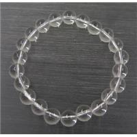 round Clear Quartz bead bracelet, stretchy, approx 8mm, 60mm dia [GMBR166]