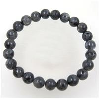 black Labradorite bracelets, stretchy, approx 8mm, 60mm dia [GMBR224]