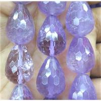 amethyst bead, faceted teardrop, approx 15-30mm [GMLB1811]