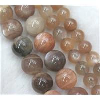 Smooth Round Grey Moonstone Beads B Grade, approx 10mm dia [GMLB1879-10MM]
