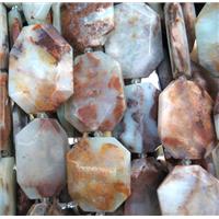 blue opal jasper beads, faceted rectangle, approx 20-40mm [GMLB2606]