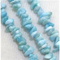 blue Larimar chip beads, freeform, AA-grade, approx 4-8mm, AA grade [GMLB3690]