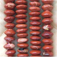 red jasper beads, flying saucer, approx 8mm dia [GMLB3989]