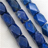 blue Lapis Lazuli beads, faceted cuboid, approx 10x16mm [GMLB4029]