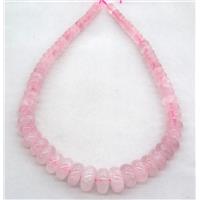 Rose Quartz collar beads, rondelle, approx 8-18mm [GMLB4168]