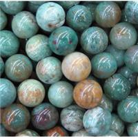 round yellow Dragon Blood Jasper beads, green, approx 8mm dia [GMRD1561-8MM]