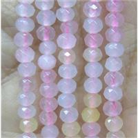 tiny jade bead, faceted rondelle, dye pink, approx 2x4mm [JDOT259]