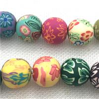 round Polymer Clay Fimo Beads with painted, mix color, approx 16mm dia, 25pcs per st [PP10133]