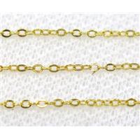 stainless steel chain, unfaded gold plated, approx 1.5x2mm [SSOLT013]