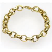Stainless Steel Bracelet, gold plated, approx 10x13mm, 20cm length [SSTBT23]