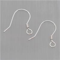 Sterling Silver hook Earrings, platinum plated, approx 12-15mm [STS0329]
