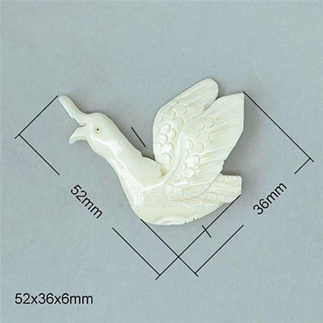 White Bone Beads Goose Carved