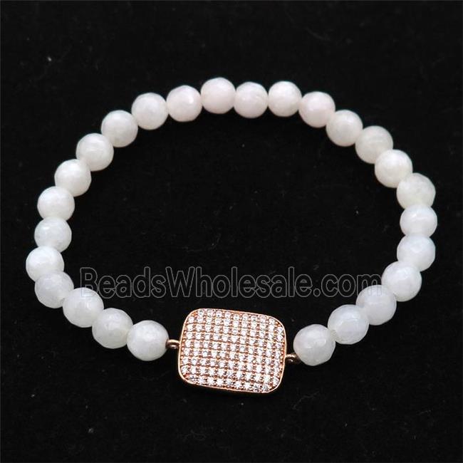 white Jade Bracelet, stretchy
