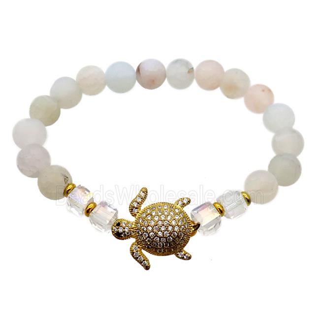 Agate Bracelet with tortoise, stretchy