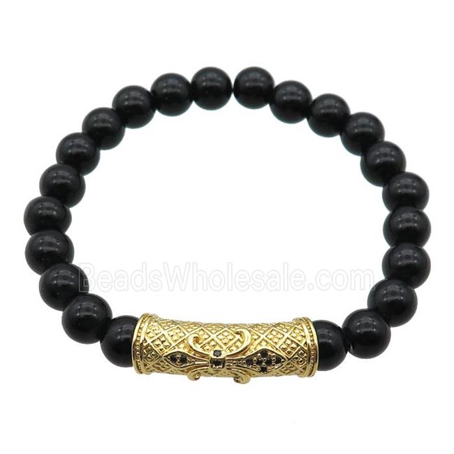 black Onyx Agate Bracelet, stretchy
