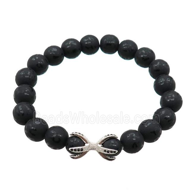 black Onyx Agate Bracelet, stretchy