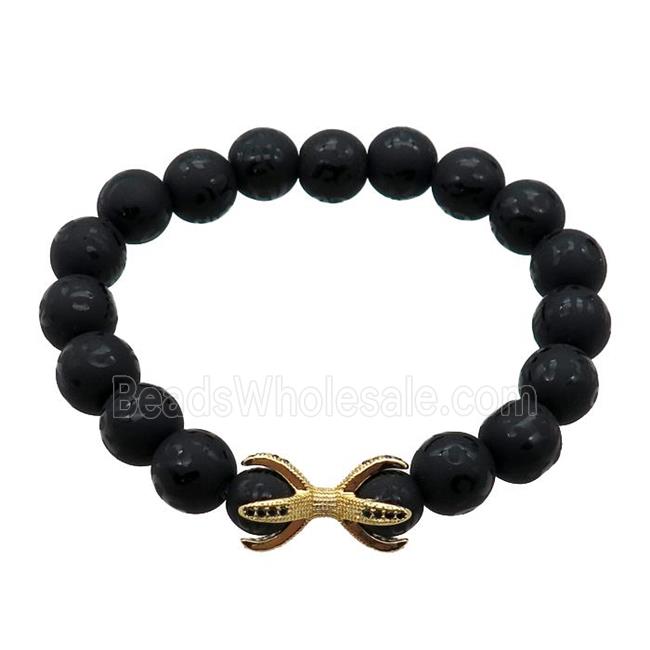 black Onyx Agate Bracelet, stretchy