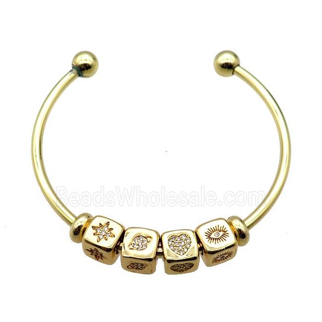 Copper Bangle, gold plated