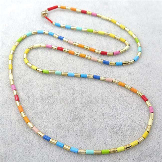 alloy necklace, enameled
