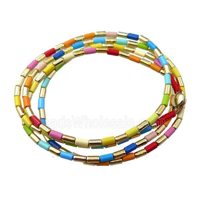 alloy necklace, enameled