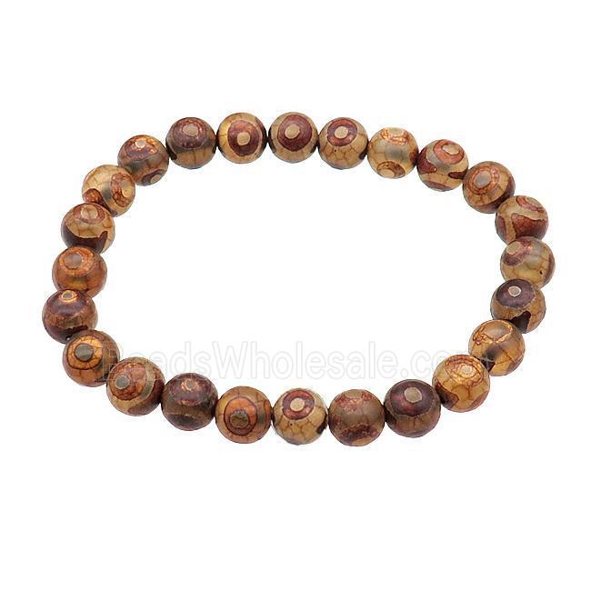 stretchy Tibetan Agate bracelets Evil round