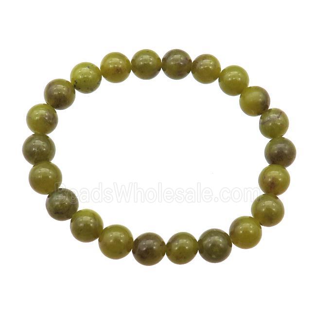 Lemon Chrysoprase Bracelet Stretchy Round