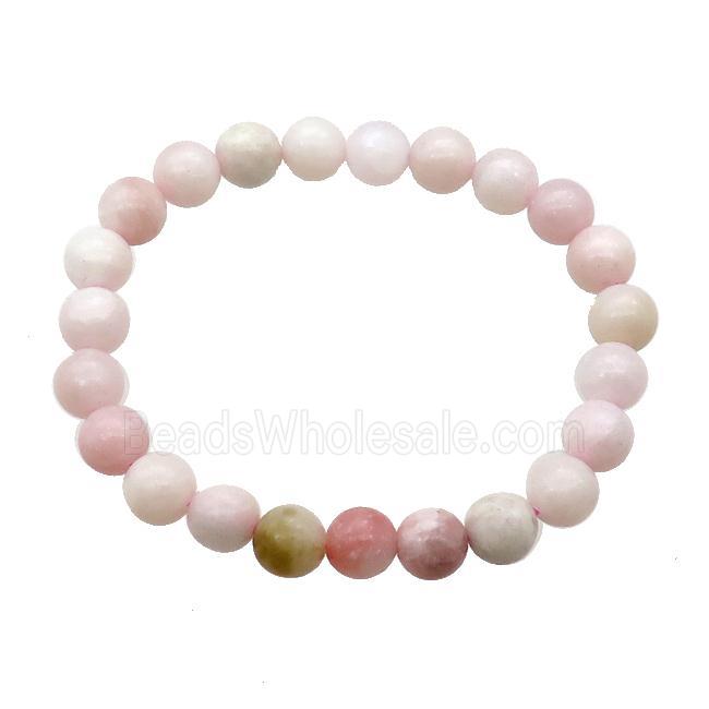 Chinese Pink Opal Bracelet Stretchy Round