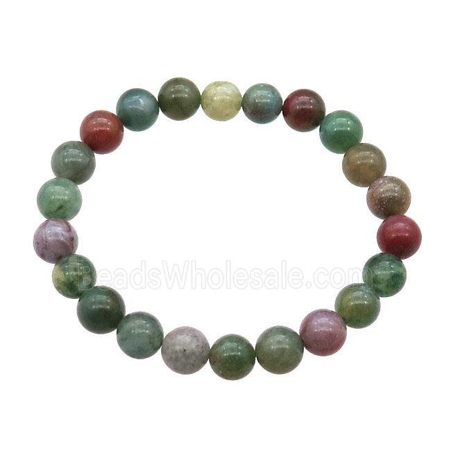 Indian Agate Bracelet Stretchy Round