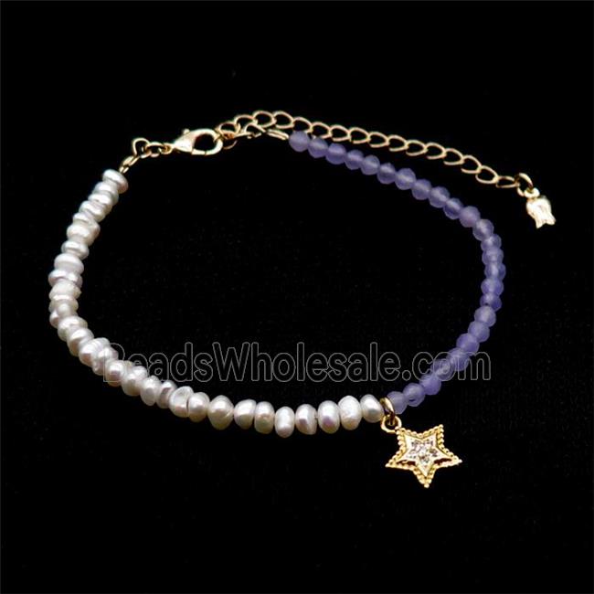 Pearl Bracelet With Amethyst